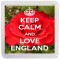 Keep Calm and Love England - Small Coaster