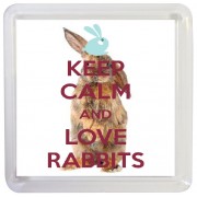 Keep Calm and Love Rabbits - Small Coaster