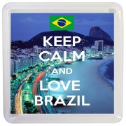 Keep Calm and Love Brazil - Small Coaster