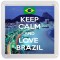 Keep Calm and Love Brazil - Small Coaster