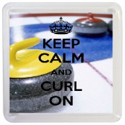 Keep Calm and Curl On - Small Coaster