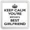 Keep Calm You're Britain's Best Girlfriend - Small Coaster