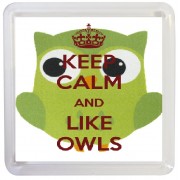 Keep Calm and Like Owls - Small Coaster