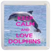 Keep Calm and Love Dolphins - Small Coaster