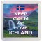 Keep Calm and Love Iceland - Small Coaster