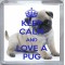 Keep Calm and Love a Pug - Small Coaster