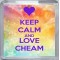 Keep Calm and Love Cheam - Small Coaster