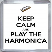 Keep Calm and Play the Harmonica - Small Coaster