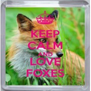 Keep Calm and Love Foxes - Small Coaster