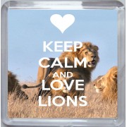 Keep Calm and Love Lions - Small Coaster