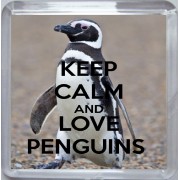 Keep Calm and Love Penguins - Small Coaster
