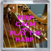 Keep Calm and Play the Harp - Small Coaster