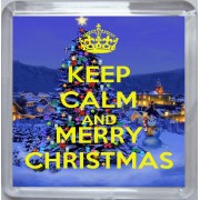 Keep Calm and Merry Christmas - Small Coaster