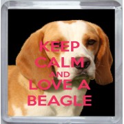 Keep Calm and Love a Beagle - Small Coaster
