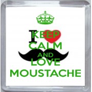 Keep Calm and Love Moustache - Small Coaster