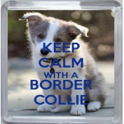Keep Calm with a Border Collie - Small Coaster