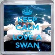 Keep Calm and Love a Swan - Small Coaster