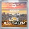 Keep Calm and Love Jerusalem - Small Coaster