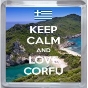 Keep Calm and Love Corfu - Small Coaster