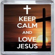 Keep Calm and Love Jesus - Small Coaster