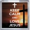 Keep Calm and Love Jesus - Small Coaster