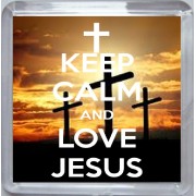 Keep Calm and Love Jesus - Small Coaster