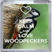 Keep Calm and Love Woodpeckers - Small Coaster