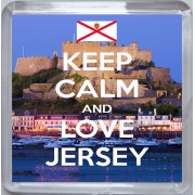 Keep Calm and Love Jersey - Small Coaster