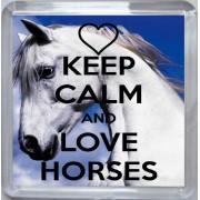 Keep Calm and Love Horses - Small Coaster