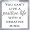 You Can't Live a Positive Life with a Negative Mind. - Small Coaster