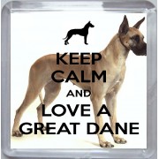 Keep Calm and Love a Great Dane - Small Coaster