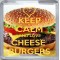 Keep Calm and Love Cheese Burgers - Small Coaster