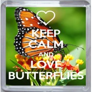 Keep Calm and Love Butterflies - Small Coaster
