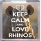 Keep Calm and Love Rhinos - Small Coaster
