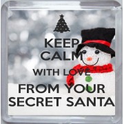 Keep Calm with Love from Your Secret Santa - Small Coaster
