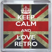Keep Calm and Love Retro - Small Coaster