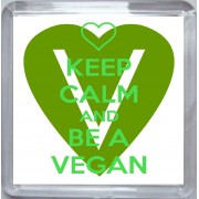Keep Calm and be a Vegan - Small Coaster