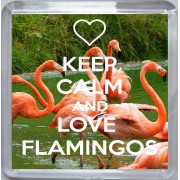 Keep Calm and Love Flamingos - Small Coaster