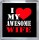 I Love (heart) My Awesome Wife - Small Coaster