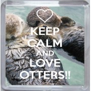 Keep Calm and Love Otters - Small Coaster