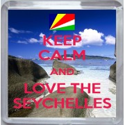 Keep Calm and Love the Seychelles - Small Coaster