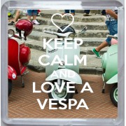 Keep Calm and Love a Vespa - Small Coaster