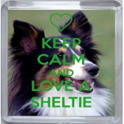 Keep Calm and Love a Sheltie - Small Coaster