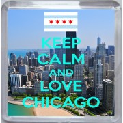 Keep Calm and Love Chicago - Small Coaster
