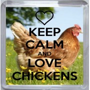 Keep Calm and Love Chickens - Small Coaster