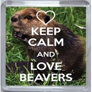 Keep Calm and Love Beavers - Small Coaster