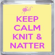 Keep Calm Knit & Natter - Small Coaster