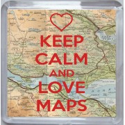 Keep Calm and Love Maps - Small Coaster