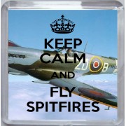 Keep Calm and Fly Spitfires - Small Coaster