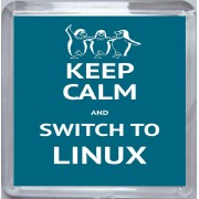 Keep Calm and Switch to Linux - Small Coaster